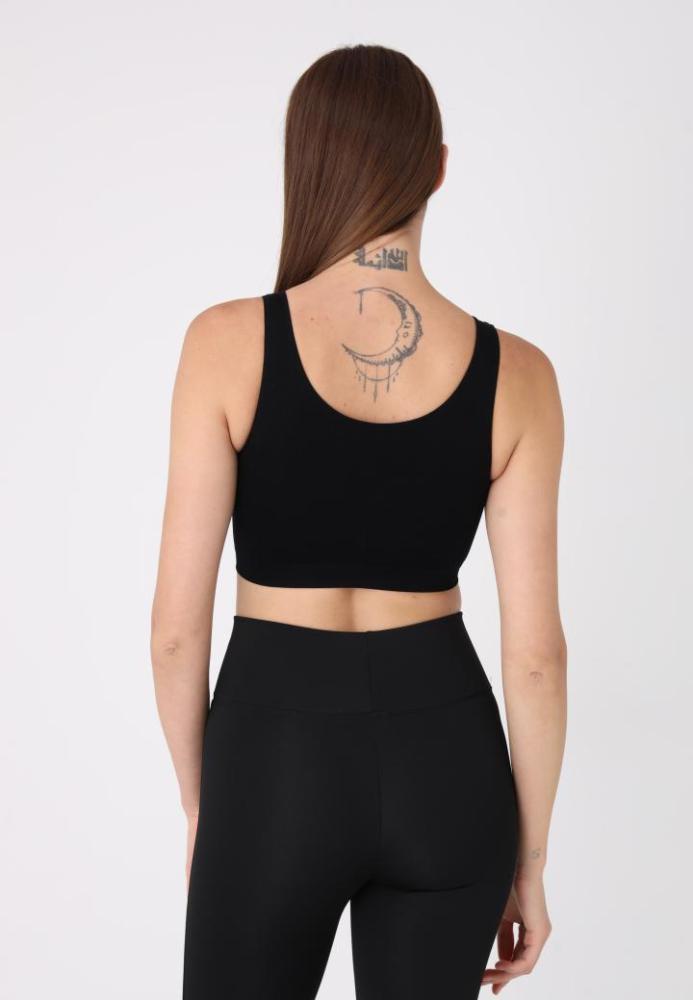 Bustieră Lejeră cu Bretele Late – Fără Push-up,Culoare Negru,Engros